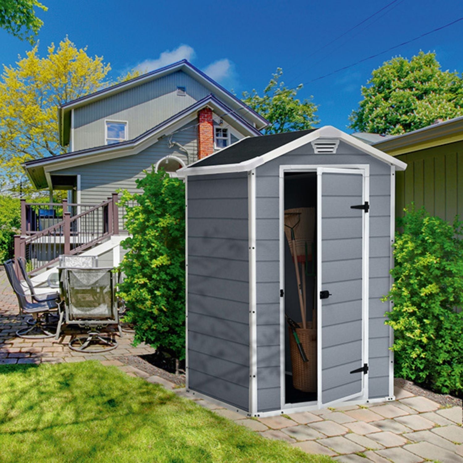 Keter Manor 4×3 — Gartenhaus, Grau